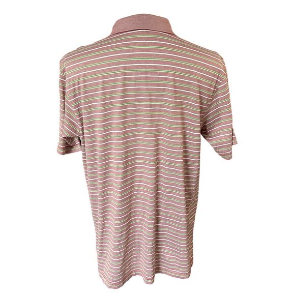 Peter Millar Men's Striped Polo Shirt Size L Preppy Smart Casual Classic Golf - Picture 3 of 7